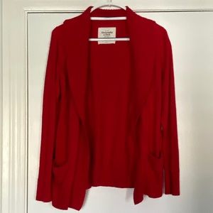 A&F red cardigan